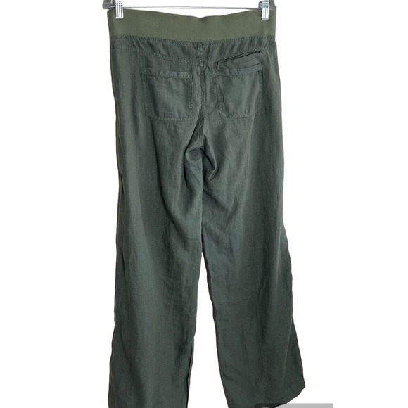 ATHLETA LINEN‎ REVERIE WIDE LEG JASPER GREEN PANT SIZE 2 - Picture 3 of 10